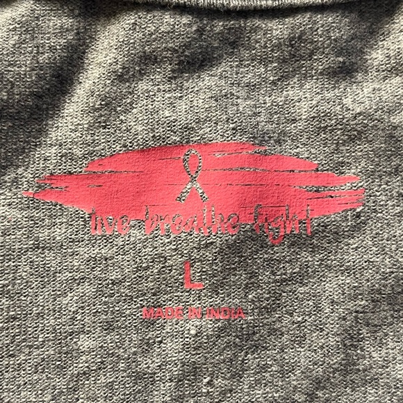 Gray Tank Top with Pink Ribbon Design. NWOT. - Picture 10 of 12